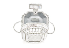 Perfume Bottle Clutch Crystal Blanc