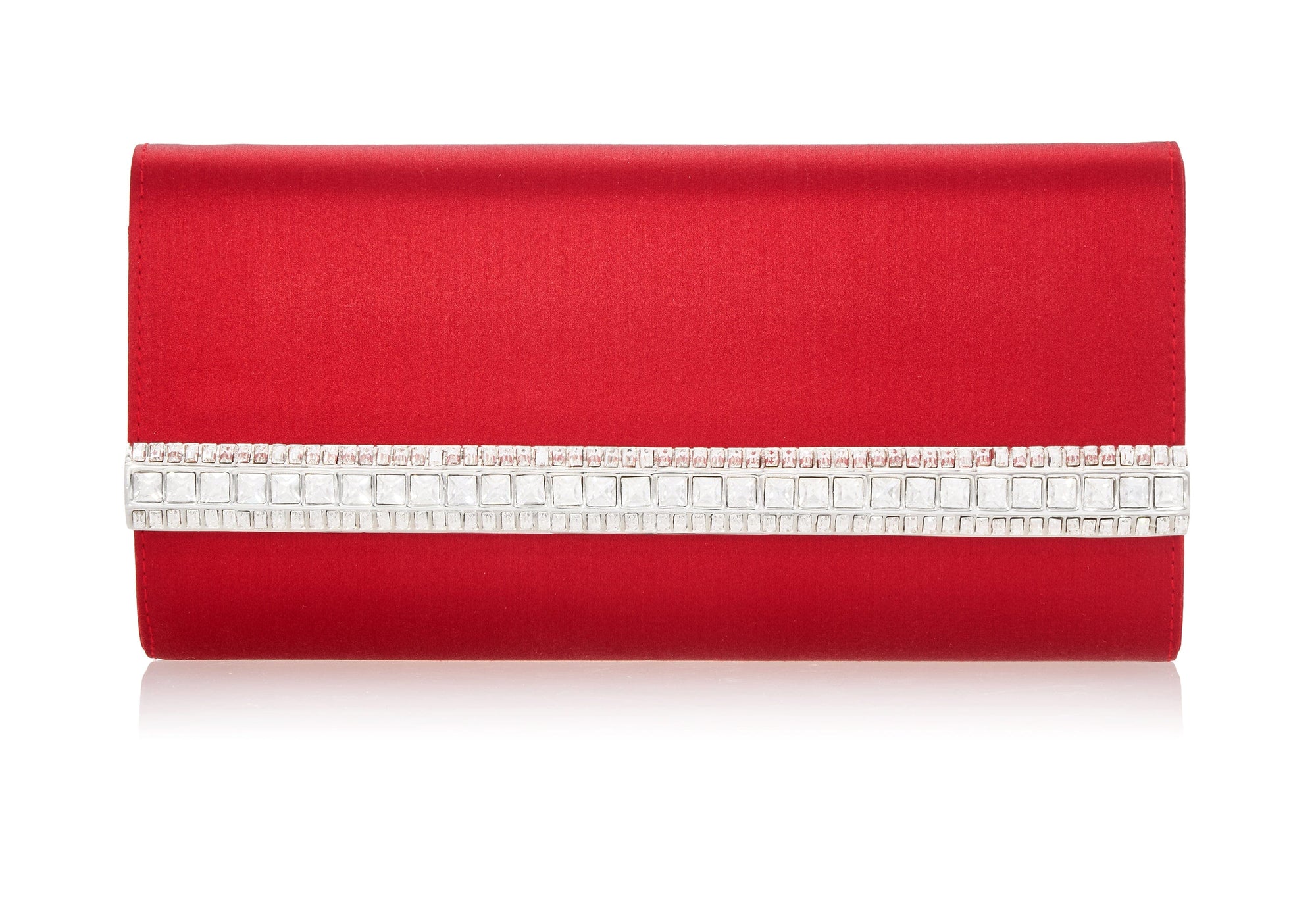 Perry Satin Clutch Red