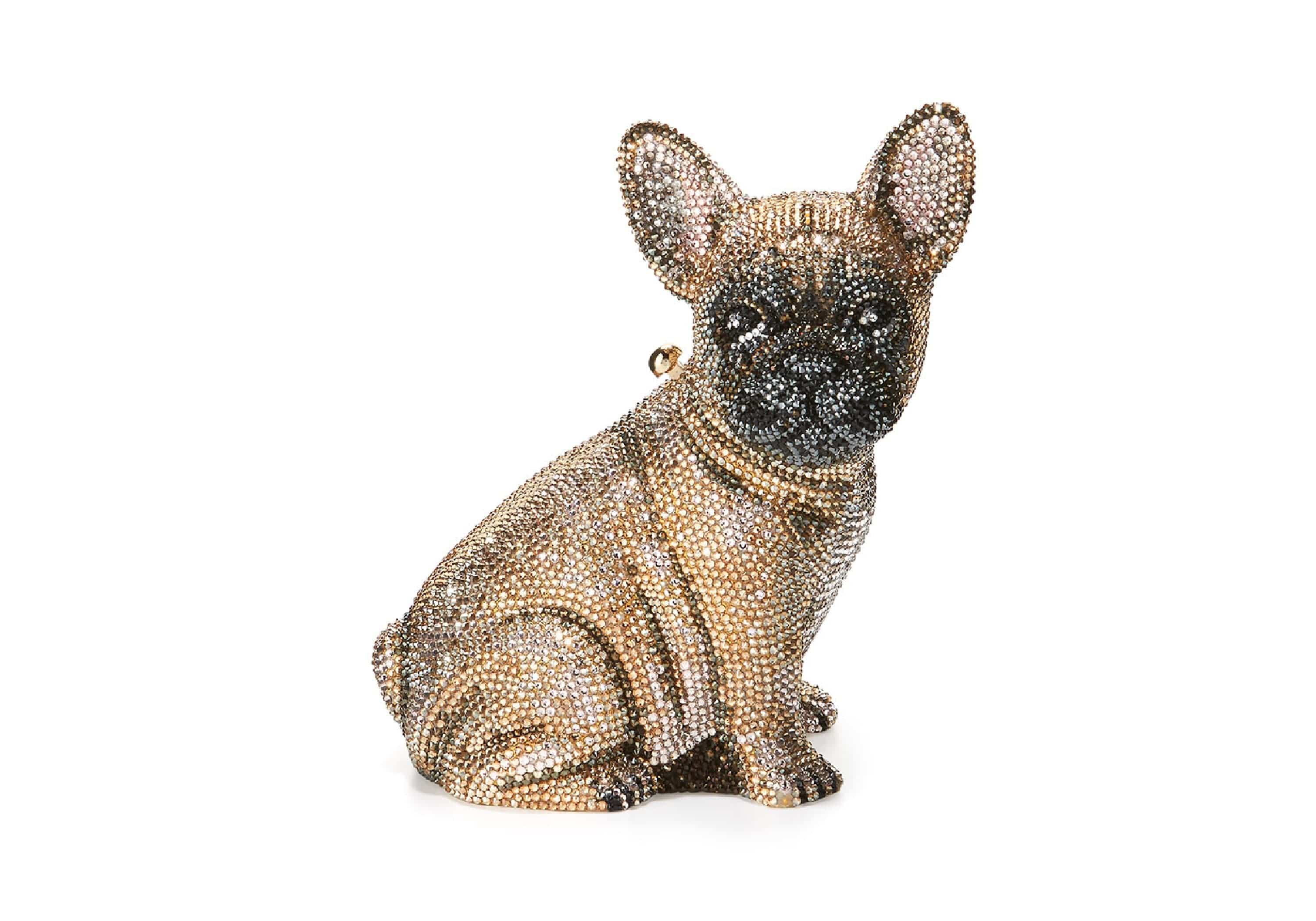 Judith Leiber Couture French Bulldog Winston Crystal Clutch Bag, Champagne Multi, Women's, Clutches & Small Handbags Minaudieres