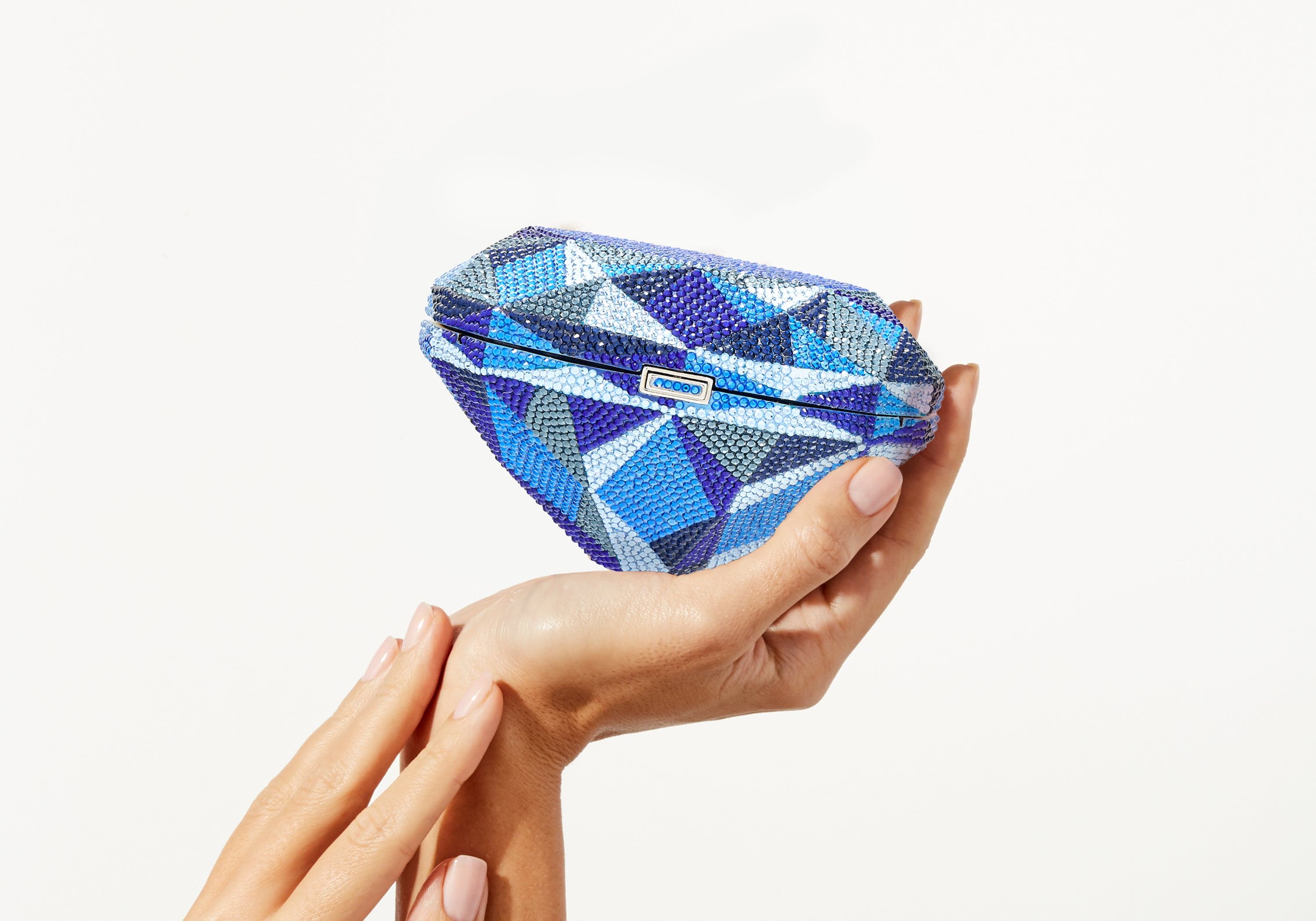 Judith Leiber Crystal Minaudière - Blue Evening Bags, Handbags Judith Leiber Crystal Minaudière - Blue Evening Bags, Handbags