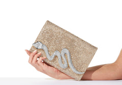 Serpent Crystal Clutch Champagne