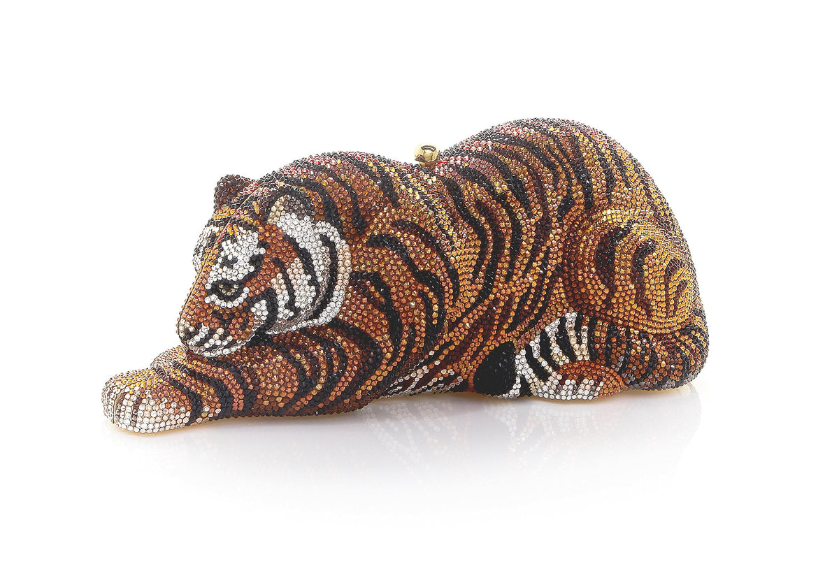 Wildcat Bengal Tiger crystal clutch alternate lifestyle view