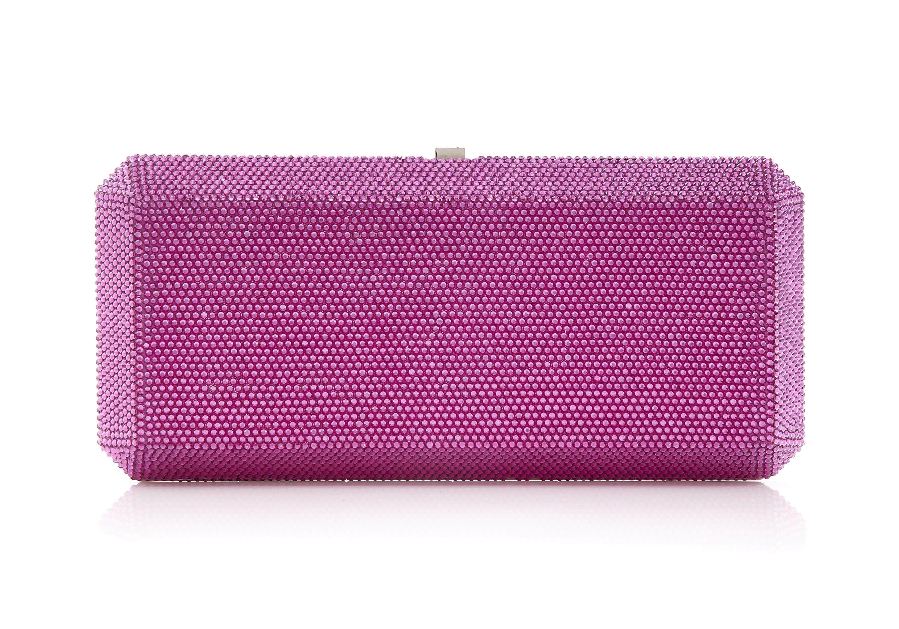Judith Leiber, Bags, Judith Leiber Couture Fuchsia Satin Clutch Including  Certificate Of Authenticity