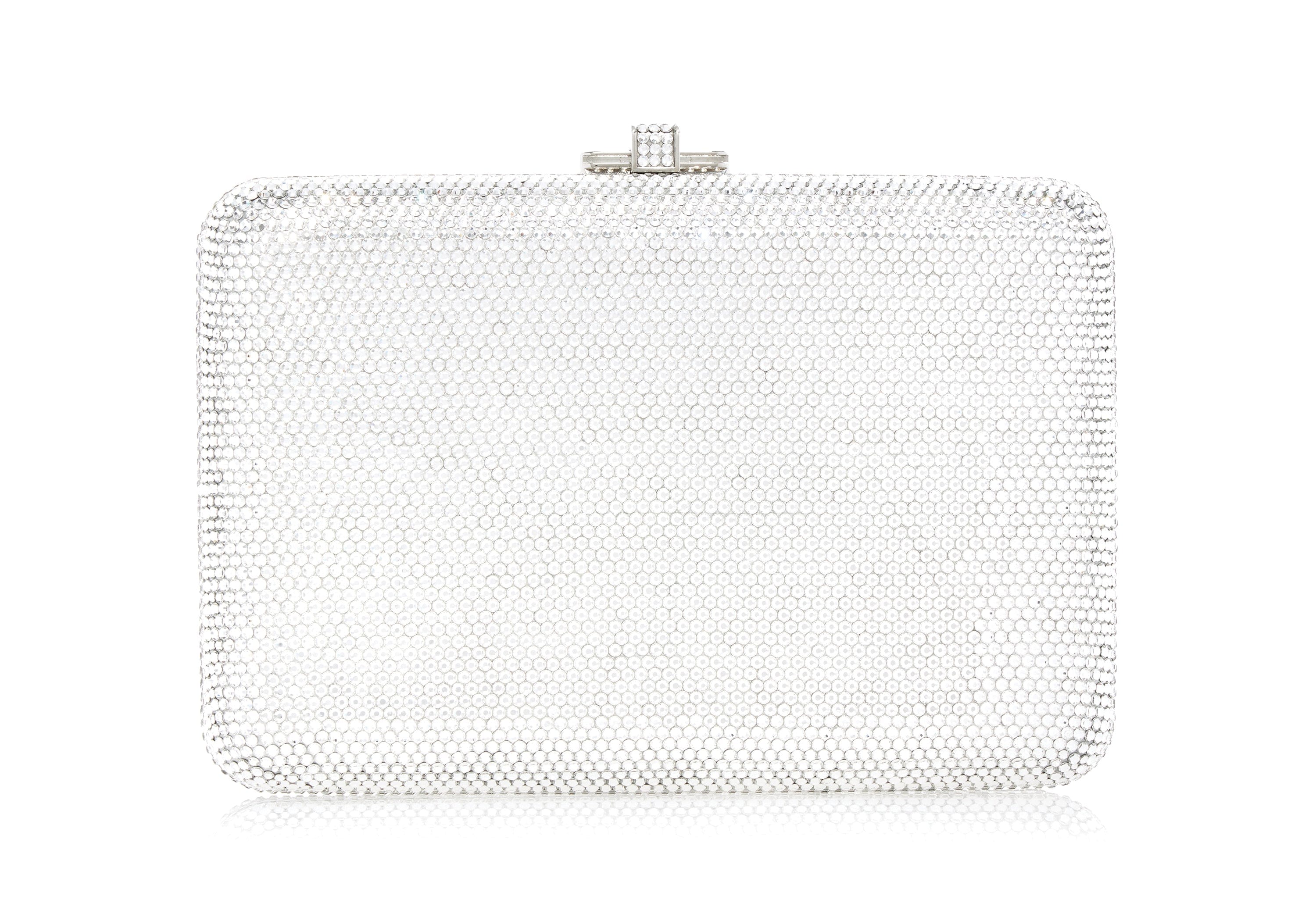JUDITH LEIBER COUTURE Ice Cream Pint crystal-embellished silver-tone clutch