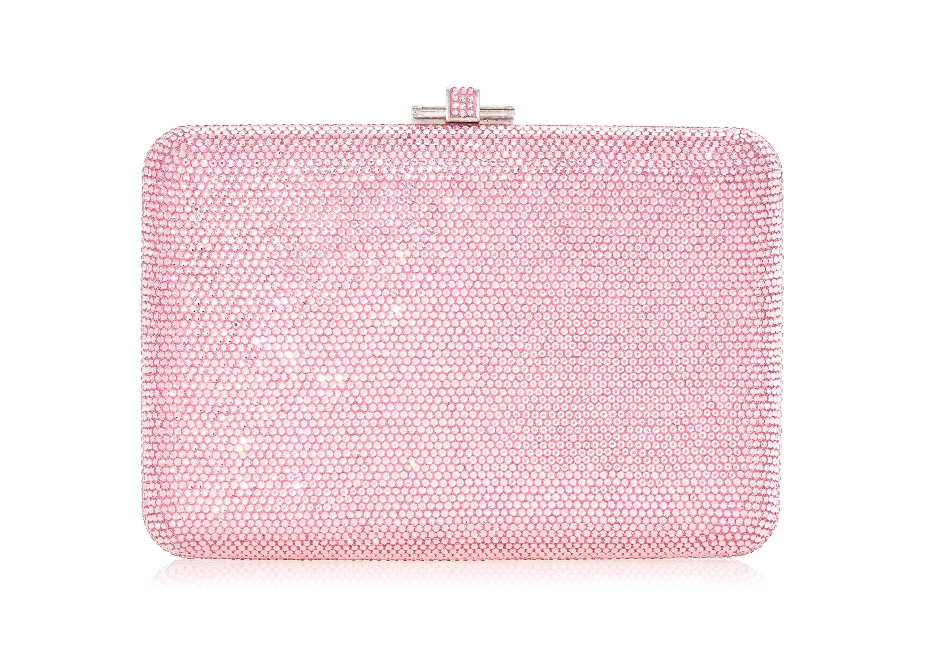 Judith Leiber pink Crystal-Embellished Peony Clutch Bag