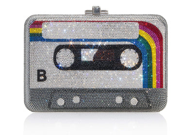 Bespoke Rainbow Mix Slim Slide crystal clutch back view
