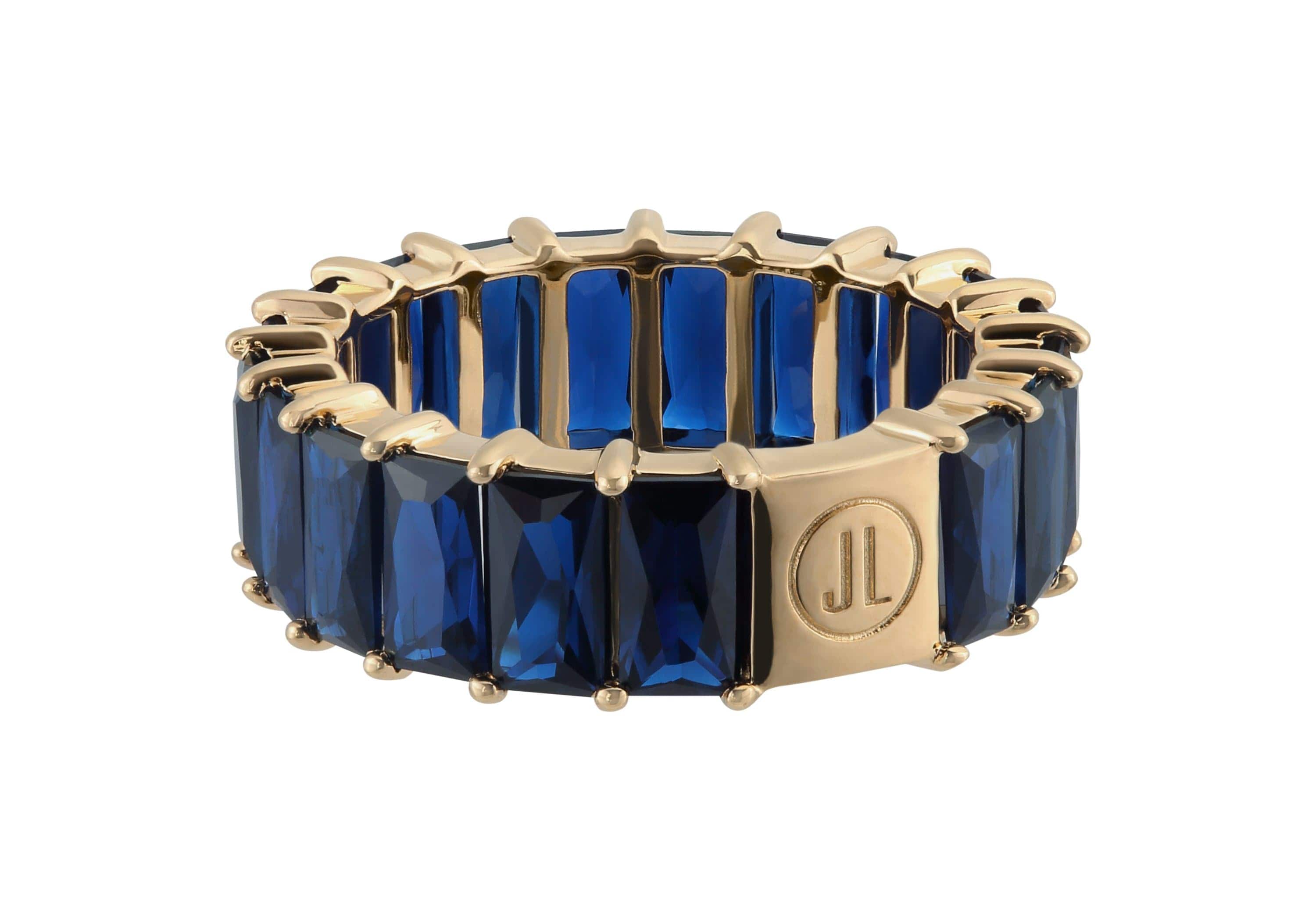 Judith Leiber Jewelry Blue Baguette Eternity Ring